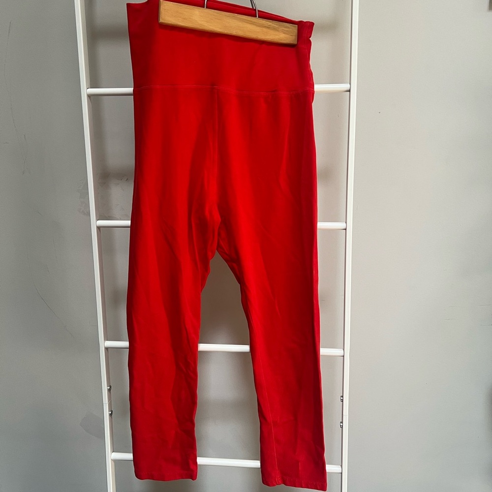 Cherry Red Jala Leggings Yoga Pants Cotton Blend